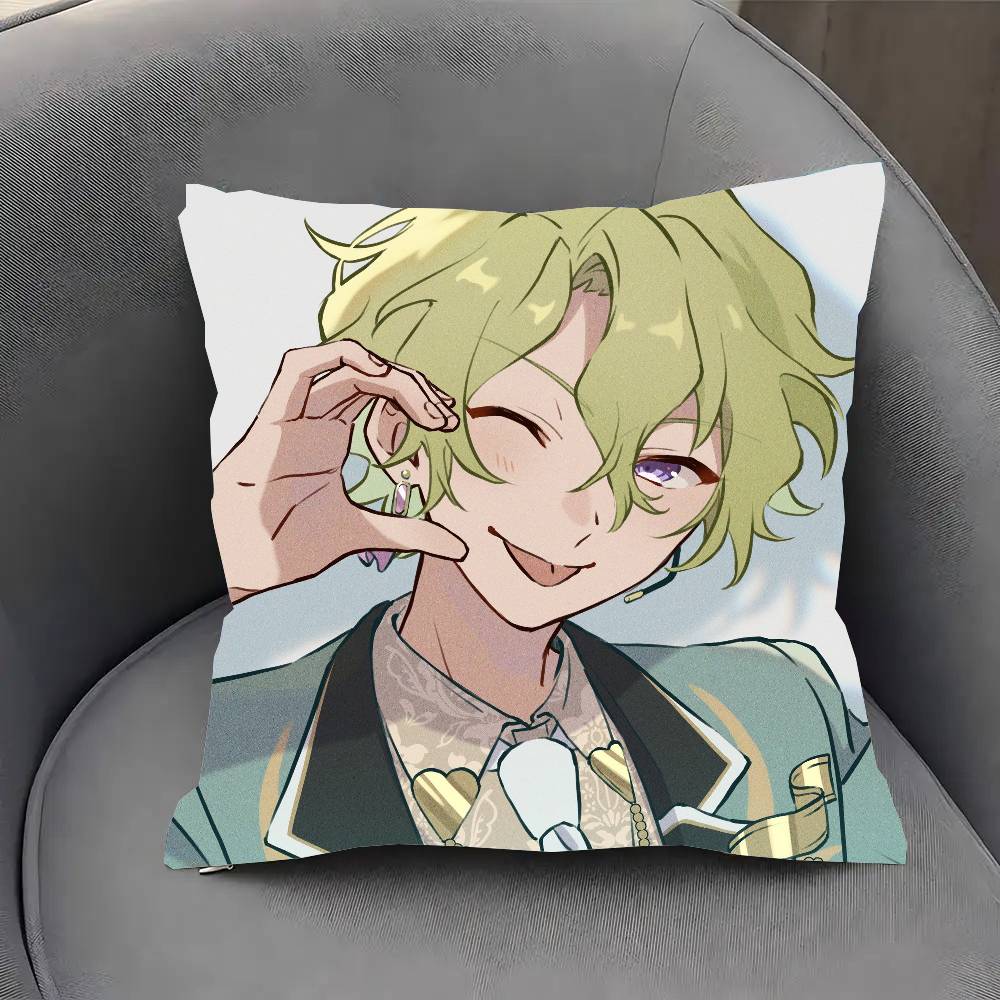 Anime Tomoe Hiyori E-ensemble Stars Pillow Case Fashion Square Pillowcase Bedroom Sofa Room Ins Decoration Leisure