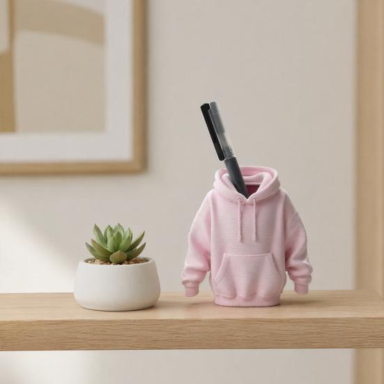 Novelty Pen Holder 3D Printed Sweatshirt Holder, Mini Hoodie Desk Organizer, Small Item Storage Container for Home Office Study Decor And