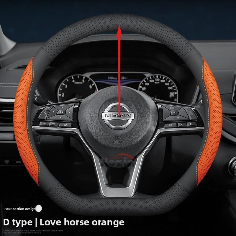 

Leather Car Steering Wheel Cover for Nissan X trail Qashqai Kicks Juke Versa Altima Sentra 2022 2023 2024 2025 2026 Accessories