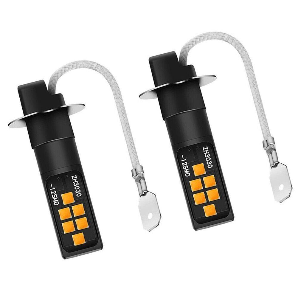 

2 шт. автомобильные противотуманные фары желтые DRL H3 3030 SMD супер яркие 12 В фары для вождения светодиодные индикаторы профессиональные сигнальные лампы автомобильные принадлежности