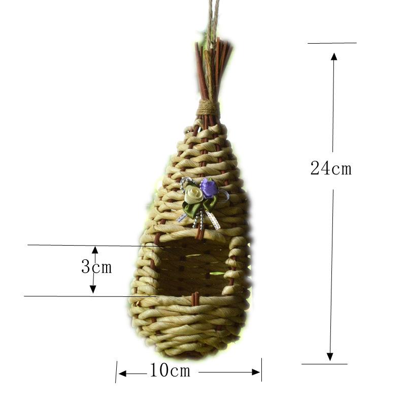 Handmade Straw Woven Bird Cage - Outdoor Hanging Bird Nest House Decoration