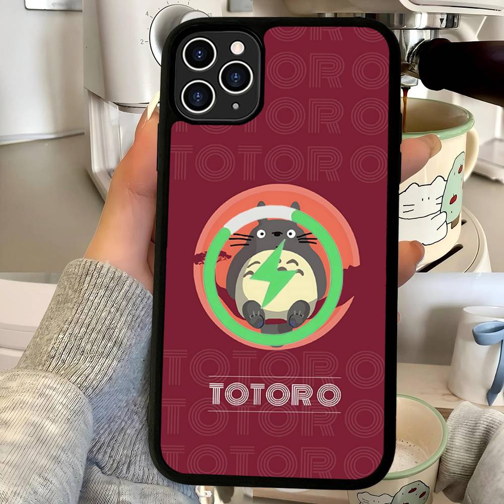 Cartoon Niedliche T-Totoros Magnetische Matte Handyhülle Für IPhone 16 17 15 14 13 12 11 Für Magsafe Kabelloses Lade Cover