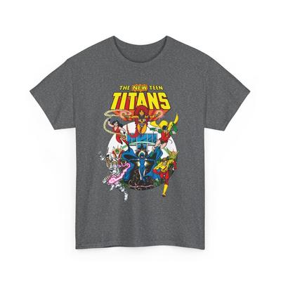 New Teen Titans T-Shirt DC Comics George Perez Cyborg Raven Vintage-Style Tee