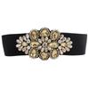 Elastic Belt Feminine Elegance Crystal Diamond Decorative Dress Wide Elastic Waist Seal Three Colors Optional