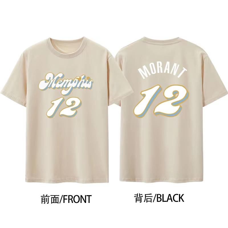 2025 Jamolant Short Sleeve T-shirt Basketball New Youth JA MORANT Clothes No. 12 Men's Casual Graphic T-shirt