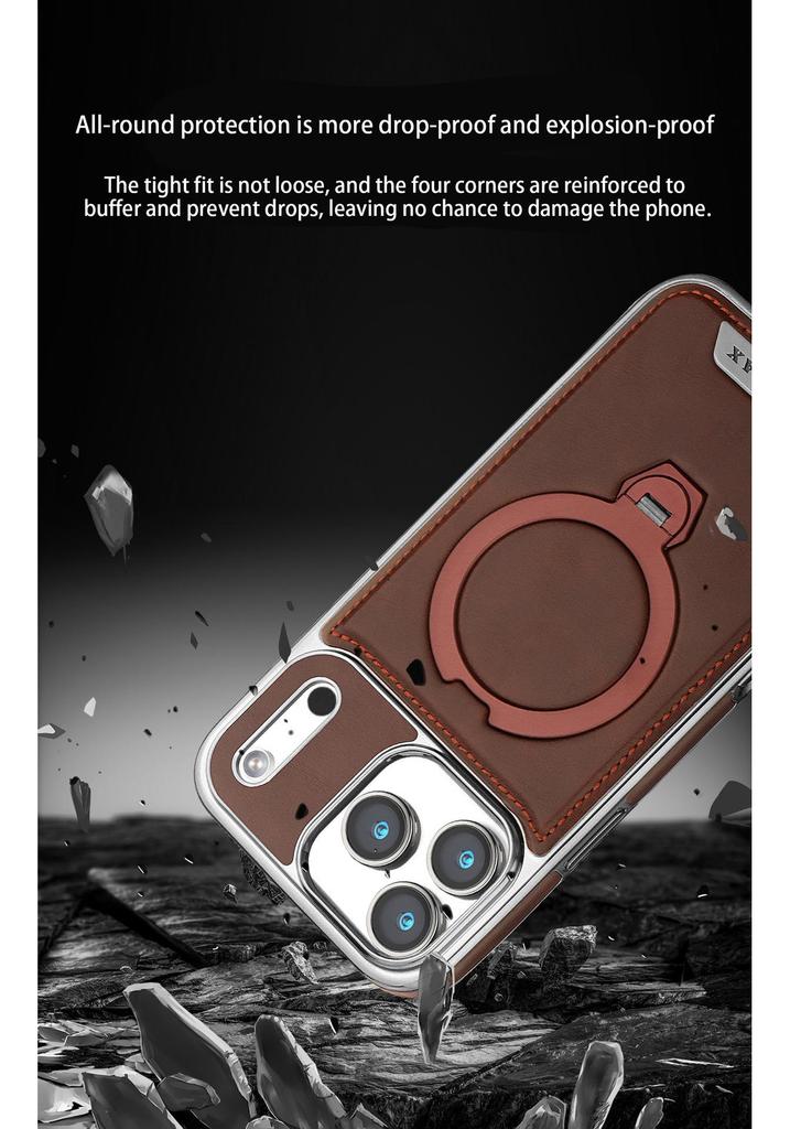 Magnetic Rotating Stand Protective Case for iPhone 16/15 Pro Max/17