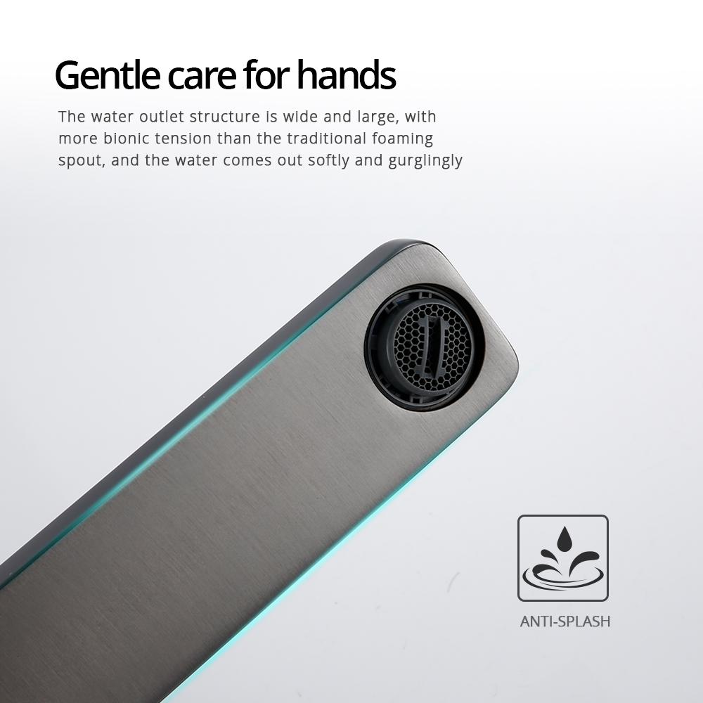 Basin Faucet Gunmetal Bathroom Tap Round Single Handle Single Hole Hot And Cold Water Deck Mounted Sink Mixer