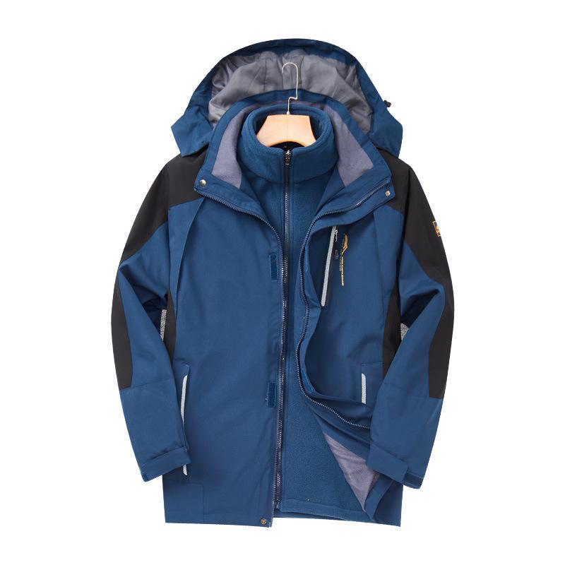 Outdoor Windproof 3-in-1 Detachable Mountaineering Suit with Two-Piece Fleece Liner