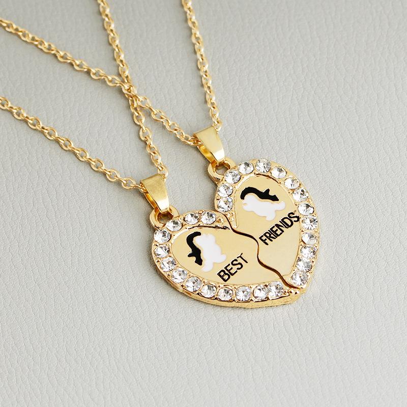 

Европейская и американская мода Ожерелье с сердцем и пингвинами для лучших друзей