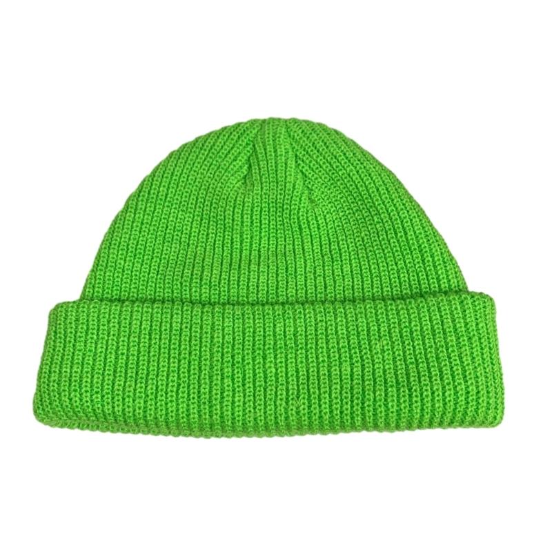 

Elastic Windproof Beanies Knitted Solid Color Hat for Women Men Keep Ear Warm Hat Cold Weather Skiing Cycling Supplies флуоресцентный зеленый