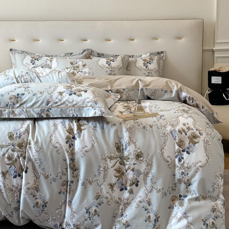 3 Piece Egyptian Cotton Bedding Set with 1 Duvet Cover and 2 Pillowcases Printed Soft Breathable Skin Friendly Comfortable