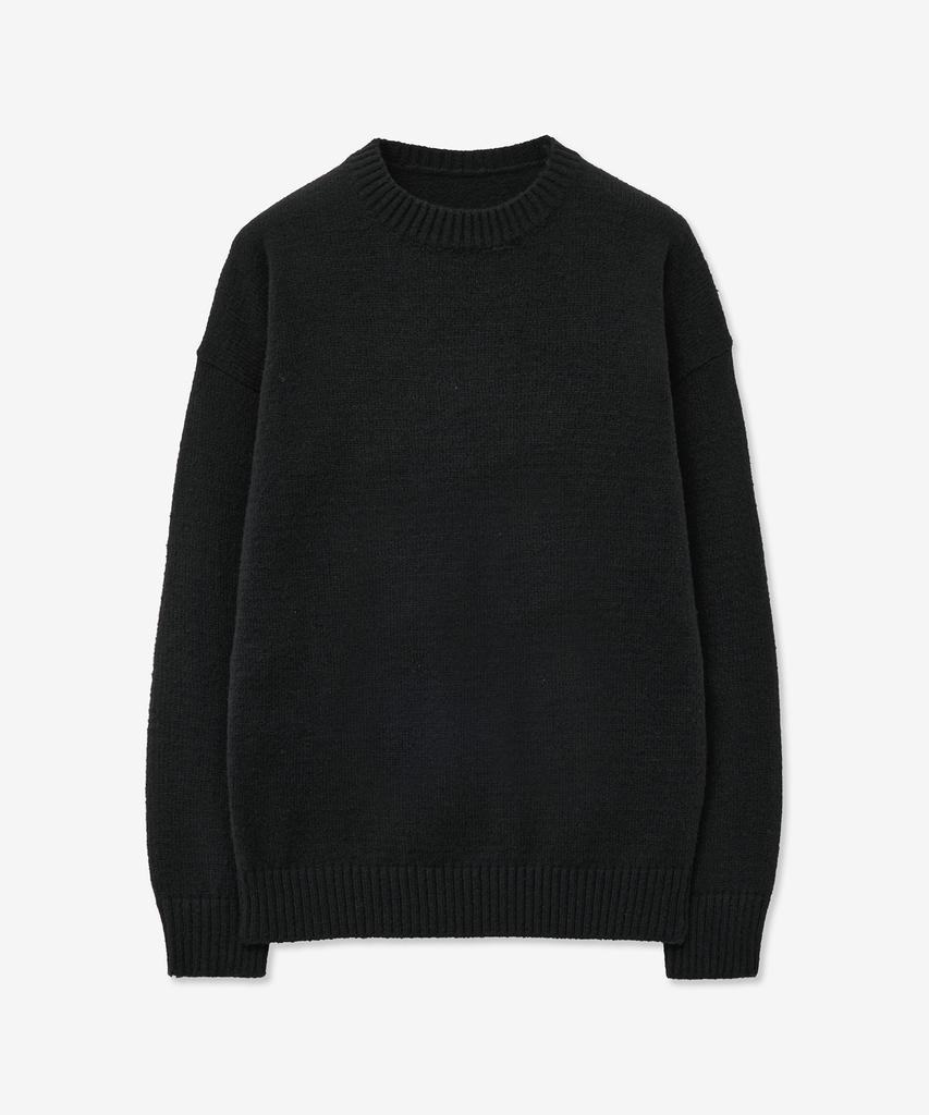 BLOND9 Alpha Crew Neck Round Knit_Black