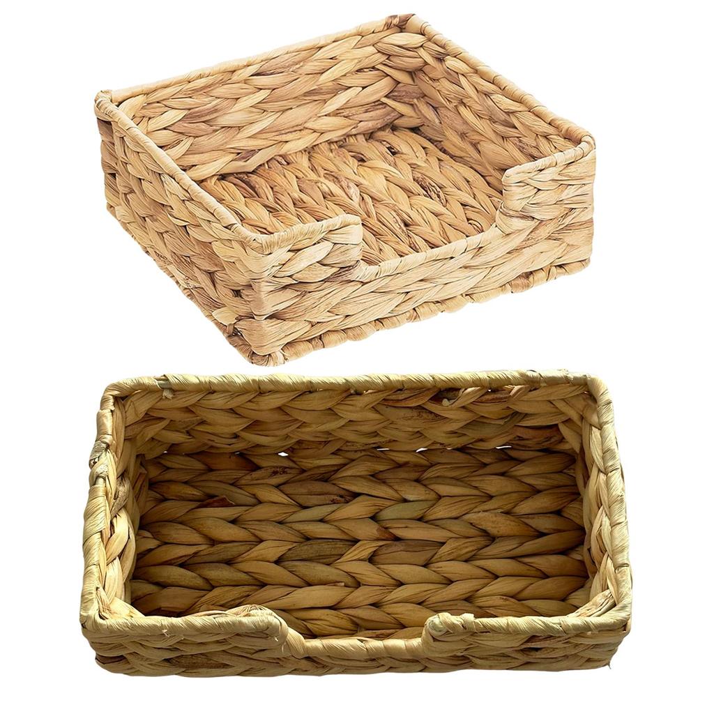 Woven Baskets Boxes Stylish Napkin Holder Rattan Woven Organizer Storage Bins for Shelves Bedroom Desk Living Room Table Decor