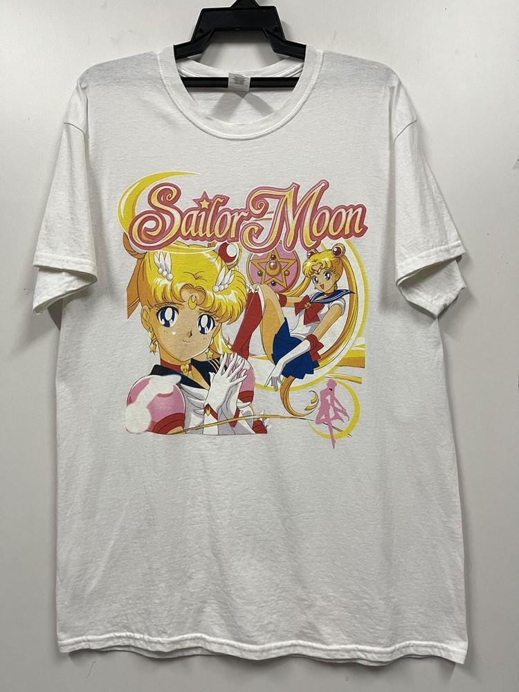 Аниме Сейлор Мун Японский Красивый Страж Белая Унисекс Футболка KH13192 Унисекс Футболка S