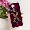 Transparent For Oppo Reno 14Pro CPH2739 PKZ110 Cover For Oppo Reno14 Pro Case Luxury Crown A-Z Letters 2D Flat Pattern