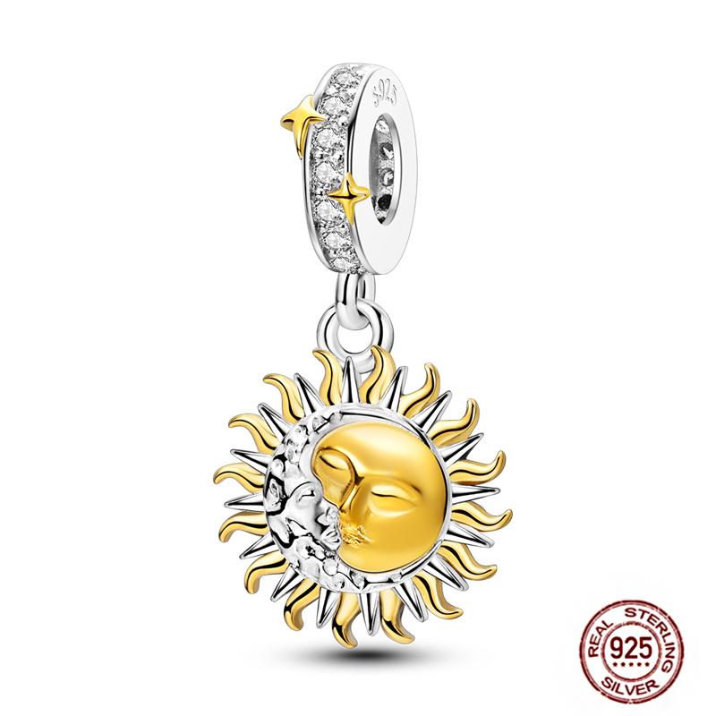 Rose Gold Yellow Charms Copper Sunflower Leopard Firefly Beads Fit Original Bracelet Luminous Charmdiy Jewelry Gift