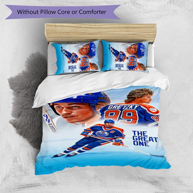 Wayne Gretzky Bedrucktes 3-teiliges Bettwäscheset Weiche Atmungsaktive Bettbezug Kissenbezüge Set Waschbar Schlafzimmer Dekoration Heimgeschenk