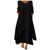 Lässiges lockeres Maxikleid Damen Baumwolle Knopfhemdkleid