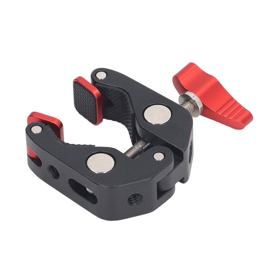 Super Clamp Red Crab Clamp Aluminium Alloy Silicone Cushion Drop Resistant Camera Clamp with 1 4 3 8 Screw Holes