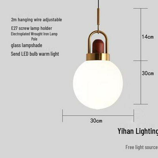 Nordic Modern Pendant Light – Minimalist Glass Fixture for Coffee Shops, Bedside, Bar Counters