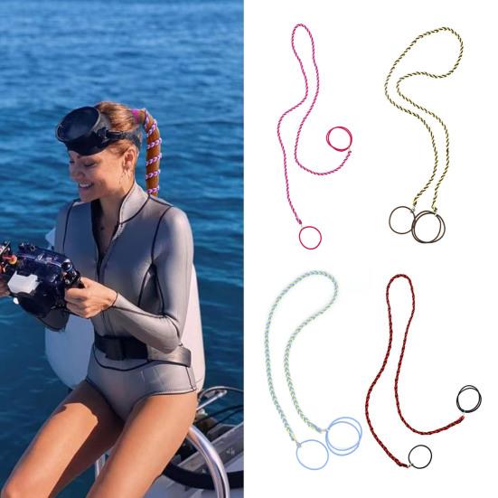 4Pcs Hair Rope Women Extra-Length Spiral Hair Band Long Sports Headband Tearable Elastic Hair Straps Ponytail Holder