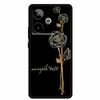 For Realme GT7 3D Relief Phone Case Emboss Flower Back Cover Black Silicone Shockproof Soft Protector 6.8" Realme GT 7T 7 T Capa