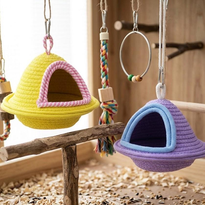 Bird Warm Nest Fleece Birdhouse Hanging Sleeping Bed Cage Accessories for Parrots Canaries Cockatiels