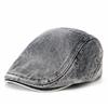 Vintage Washed Denim Flat Cap Dad Distressed Jean Newsboy Hat Men's Casual Style Berets Woman Fashion Ivy Cap
