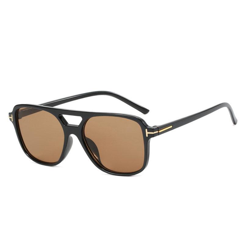 New European/American T-shaped Retro Pilot Double-Bridge High-End UV Protection Sunglasses