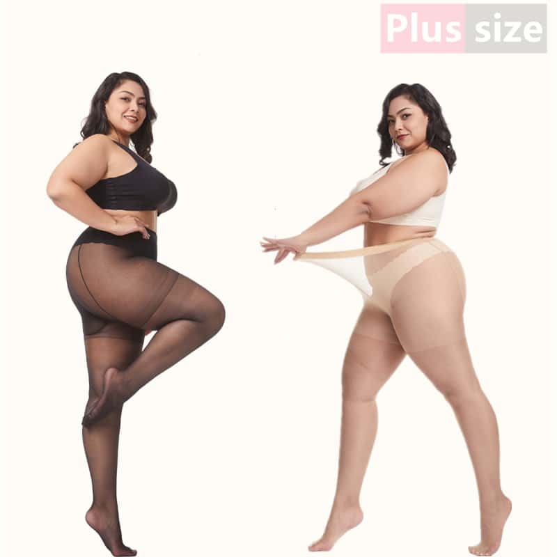 Oversize Women Black High Waist Tights Stretchy Sexy Spring Summer Casual Wear Pantyhose Plus Size