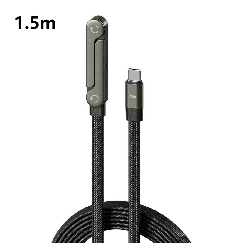 

240W Super Fast Charging Mobile Phone Data Type C Cable for IPhone 17 Xiaomi Foldable Holder and Charging 2in1 for Game Playing
