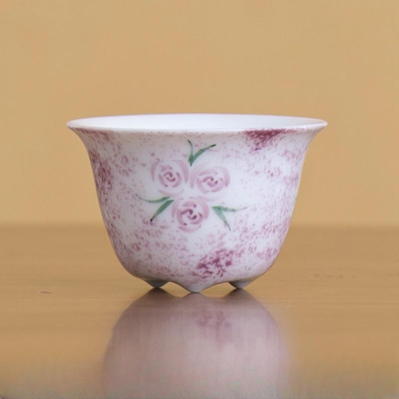 

Pure Hand-painted Pink Rose Master Cup Household Cup Female Single Cups Tea Bowl Tea Items Ornament 200ml