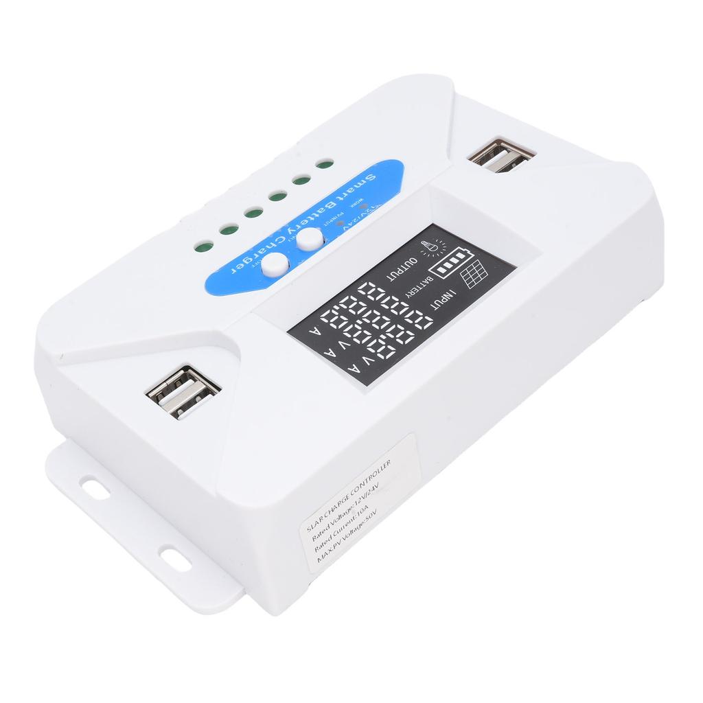 10A Solar Charge Controller Automatic Adaptation USB Solar Panel Battery Regulator for Phones Tablets MP3 Players