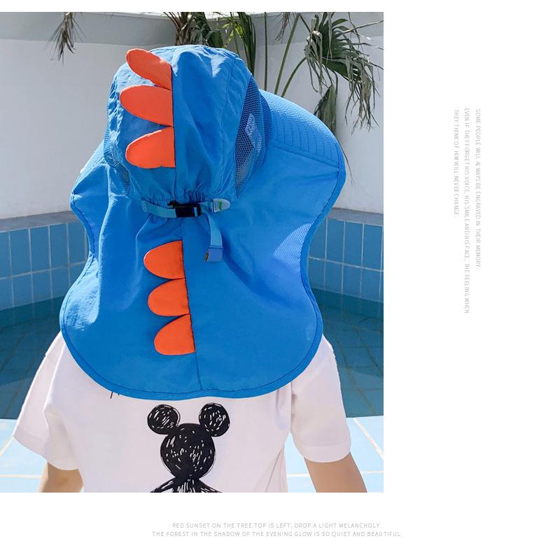 Cartoon Kinder Sonnenhut im koreanischen Stil mit breiter Krempe und Nackenschutz