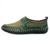 Men's Breathable Crocodile Pattern Mesh Shoes, Genuine Leather, Large Size, Summer Collection.
