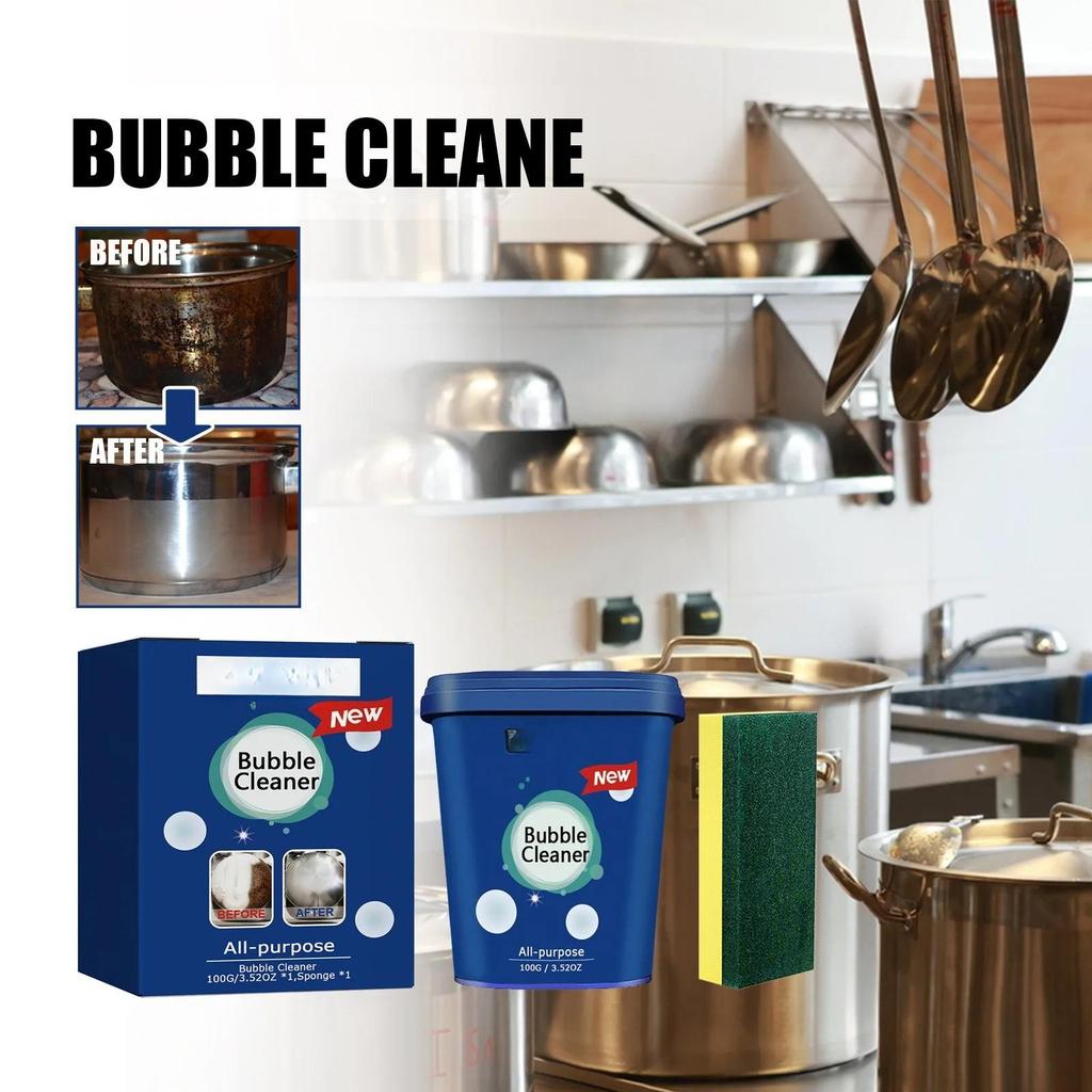 Creme de Limpeza em Aço Inoxidável Limpador de Manchas Sujeira para Utensílios de Cozinha Limpeza de Panelas Fundo de Panela Remoção de Ferrugem Pasta de Limpeza para Utensílios de Cozinha