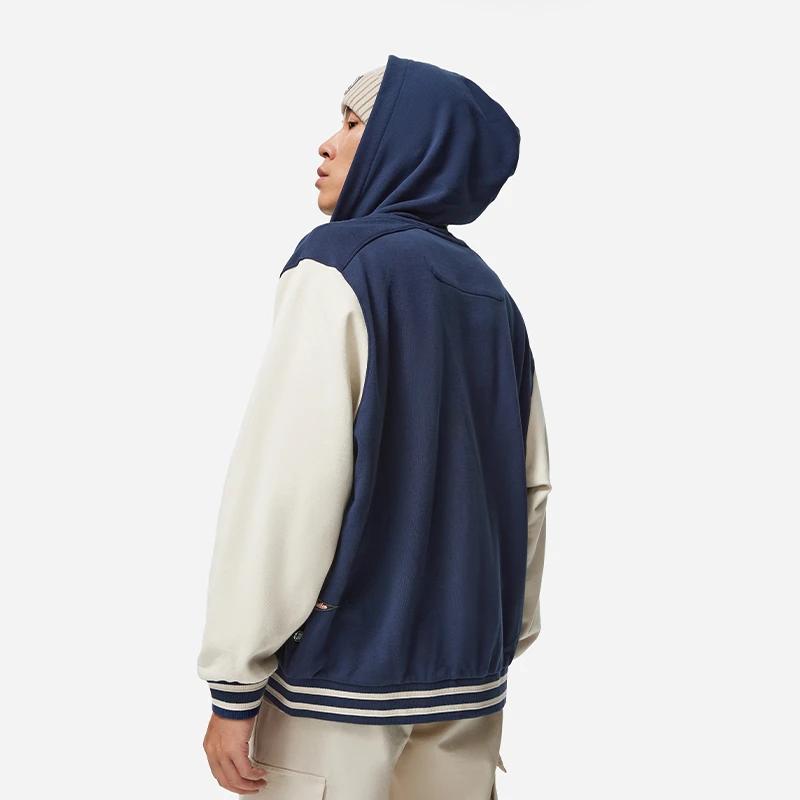 Li-Ning Badfive Color Block Mikina s kapucí volného střihu s otevřeným předním dílem Unisex mikina Tmavě námořnická modř Mlha khaki AWDT467-6