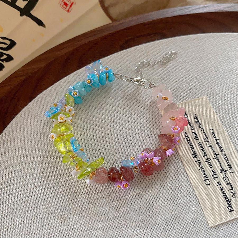 

Летний милый высококлассный цвет браслет из бисера с бабочками браслет с цветами подруге гравийные украшения