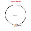 Temperament Black Crystal Glass Bead Chain Simple OT Buckle Short Flower Necklace