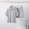 Striped Shirt Shorts Set Spring/Summer 2025 New Fashion Women's Comfort and Leisure 2-piece Set Loose Retro Versatile