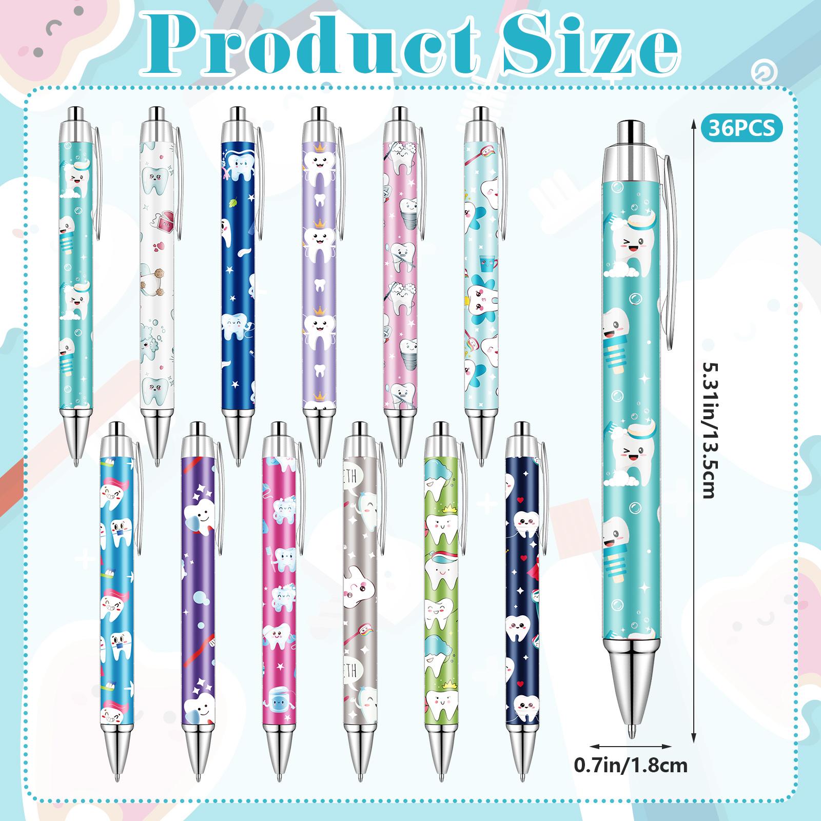 

36 Pcs Dental Pen Gifts Teeth Ballpoint Pens Bulk Teeth Themed Writing Pens Retractable Black Ink Pens Motivational Work Pens Ro синий