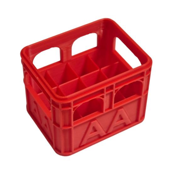 Stackable Battery Storage Box with Secure Latch Space-saving Battery Organizer for AA AAA 18650 21700 Batteries Compact Desktop Case