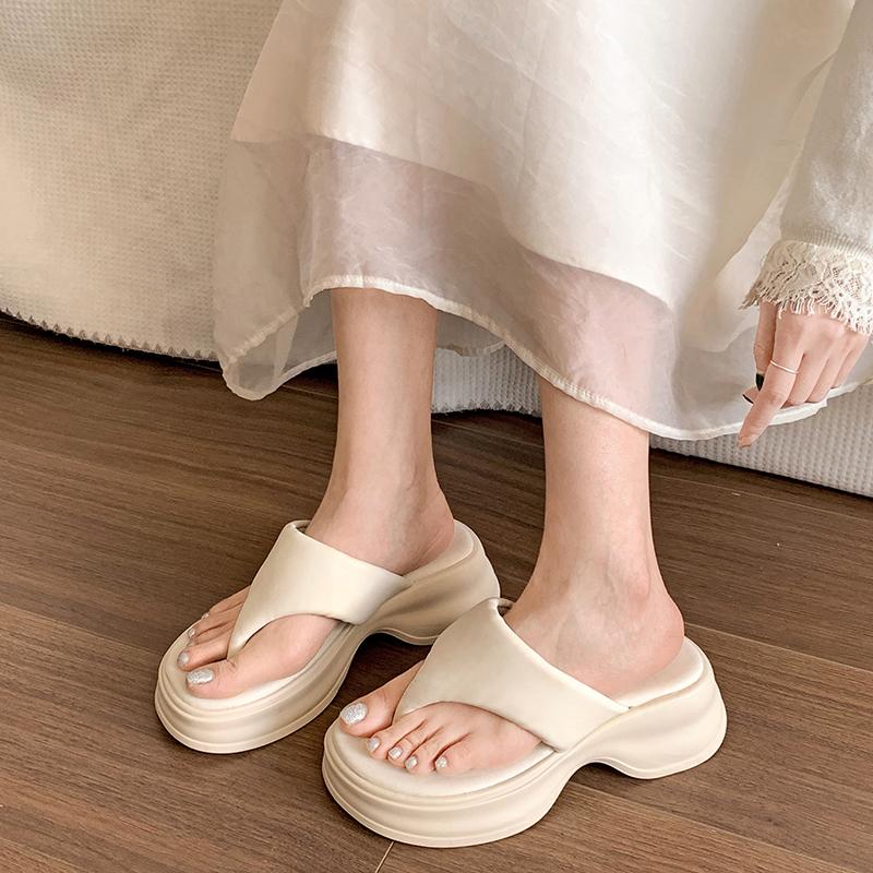 Fashion Shoes Womens Slippers Outdoor Beige Heeled Sandals Pantofle Slides Rubber Flip Flops Black 2025 Hawaiian Retro Rubber Flip Flops
