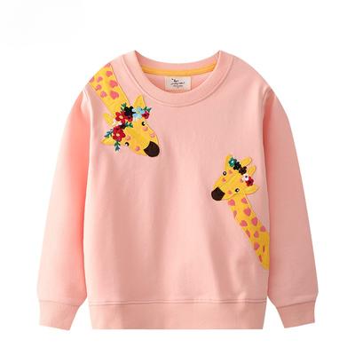 Spring New Girls Base Shirt Cartoon Crewneck Top