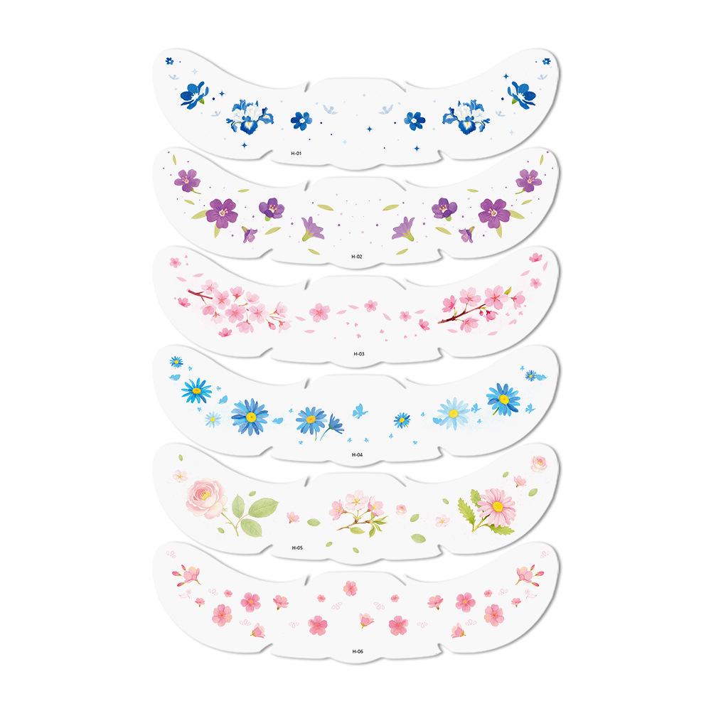 

Temporary Face Tattoo Stickers Floral Design Party Makeup Freckle Decals for Festival Events and Costume Accessories Waterproof Skin Safe One Size