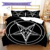 Satan Symbol Pattern Bedding,Quilt Set Quilt Cover Pillowcase Home Birthday Gift (1 * Duvet Cover + 2 * Pillowcase, Without Core)