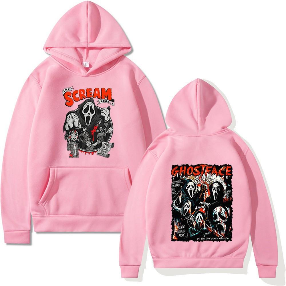 2026 Screams, Surrounding Cartoon Printed Sweater Autumn and Winter Casual Versatile Men's and Women's Long-sleeved Hoodie