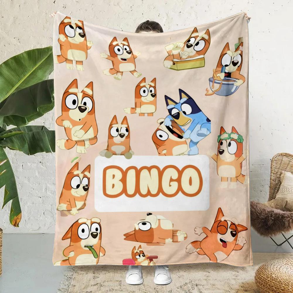 Cartoon B-Blueys Bandit-Chillis Pătură imprimată Pături pentru picnic Pătură caldă Pătură moale și confortabilă Acasă Călătorie Ziua de naștere