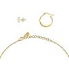 La Petite Story Gold Tone Steel Necklace And Earrings Special Set With White Zircon LPS20ASD02 For Women