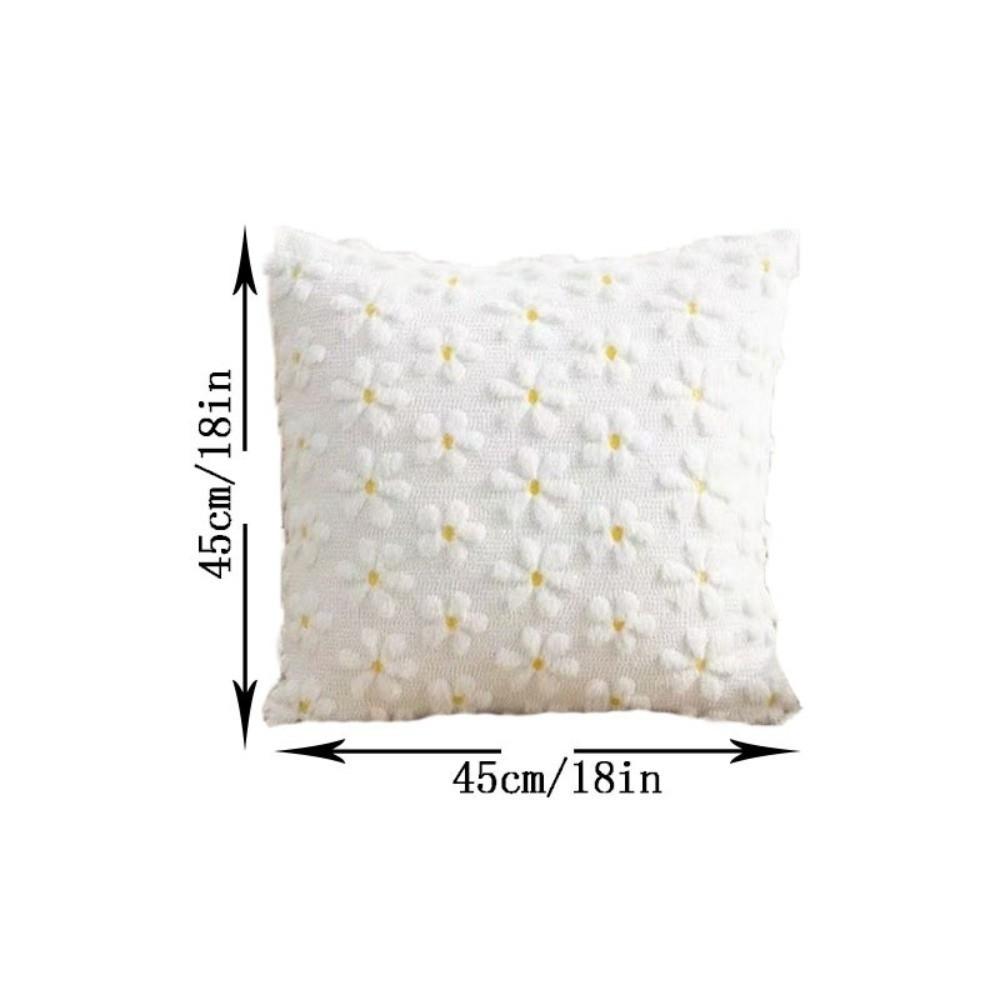 Bunny Bow and Daisy Fluffy Pillow Cover Super Soft Pillow Case Throw Pillowcase  Home Decoration